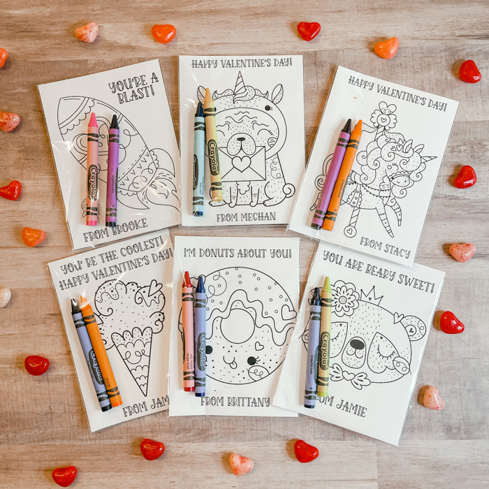 Personalized Valentine's Coloring Cards 2| Valentine's Day