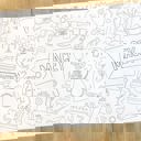 Wedding Party Coloring Table Runner Bridal