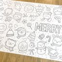  Winter Friends Coloring Table Runner Christmas