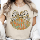 Beige Small Coquette Brushstroke Fall Pumpkin Tees