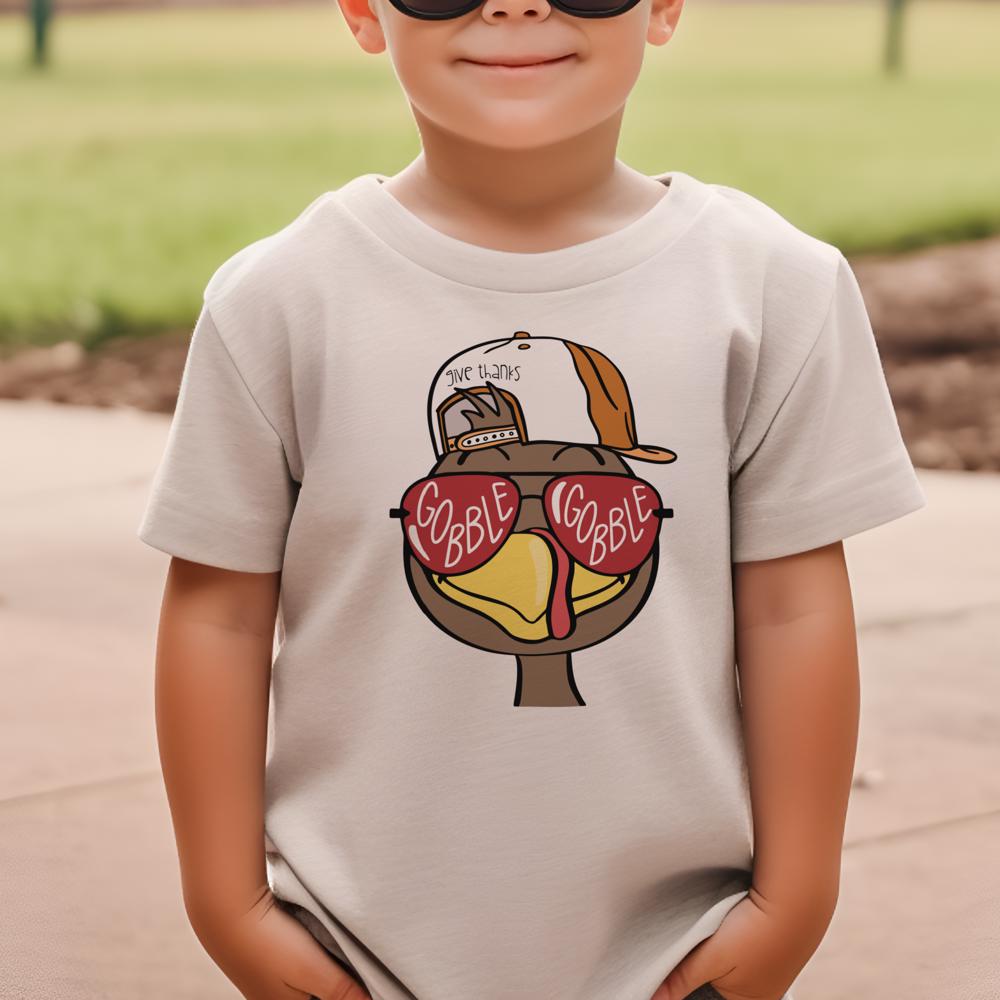 Gobble Gobble Girl and Boy Thanksgiving Kids Tees