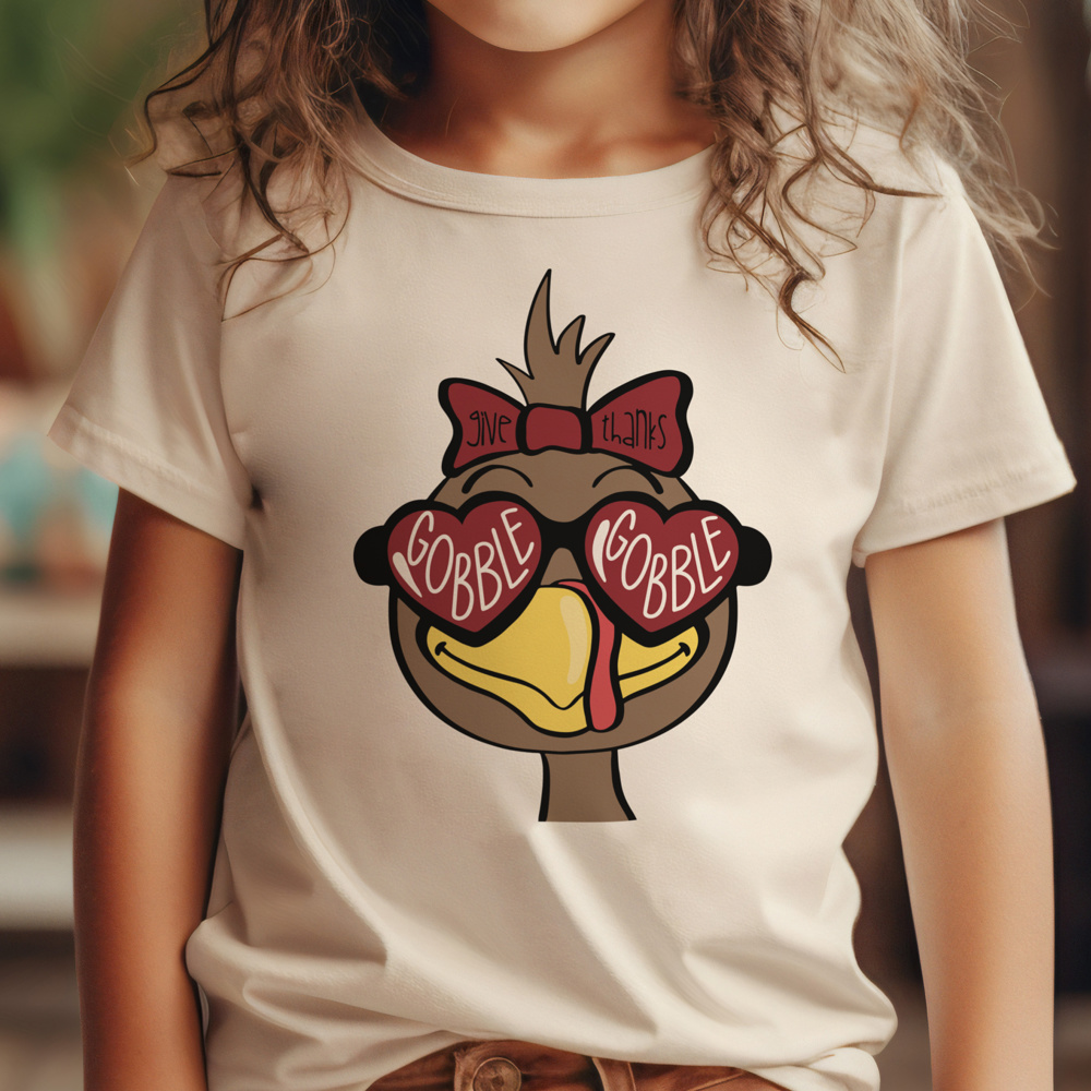 Gobble Gobble Girl and Boy Thanksgiving Kids Tees