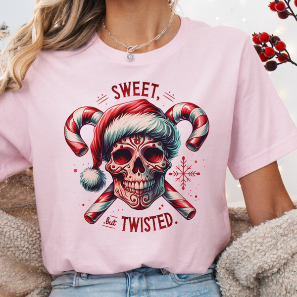 Sweet But Twisted Santa Skull Christmas Tee