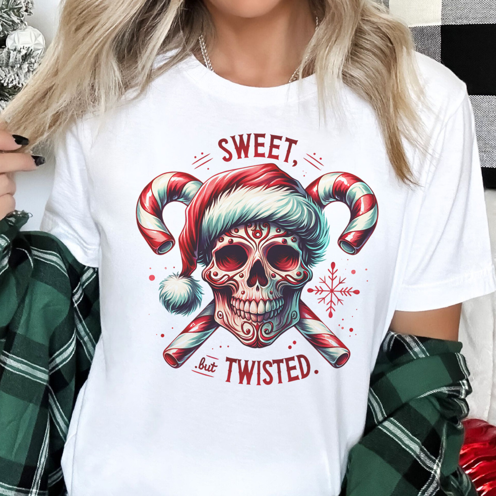 Sweet But Twisted Santa Skull Christmas Tee