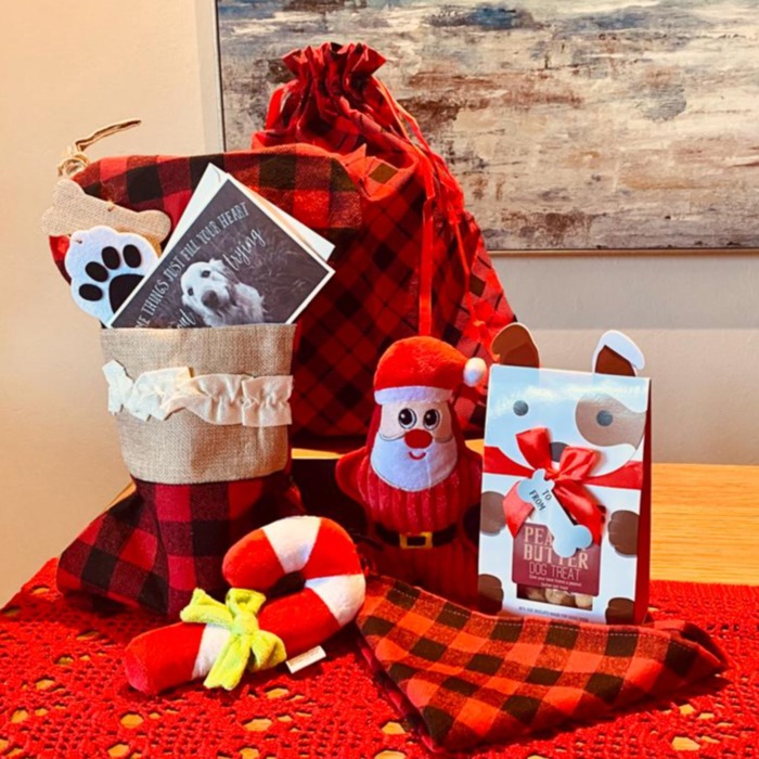 Joyful Dog Christmas Bundle: Toys, Treats & Stylish Bandana