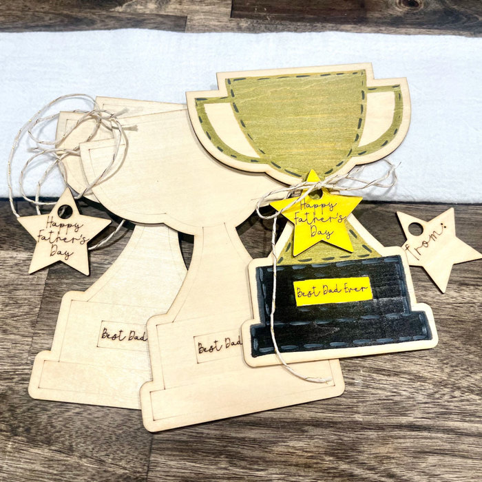DIY Coloring Trophy for Father's Day Gift