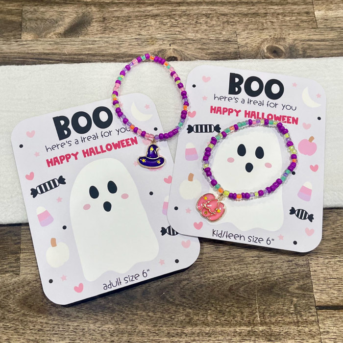 Halloween Stretch Bracelet - Boo Basket Treat Gift