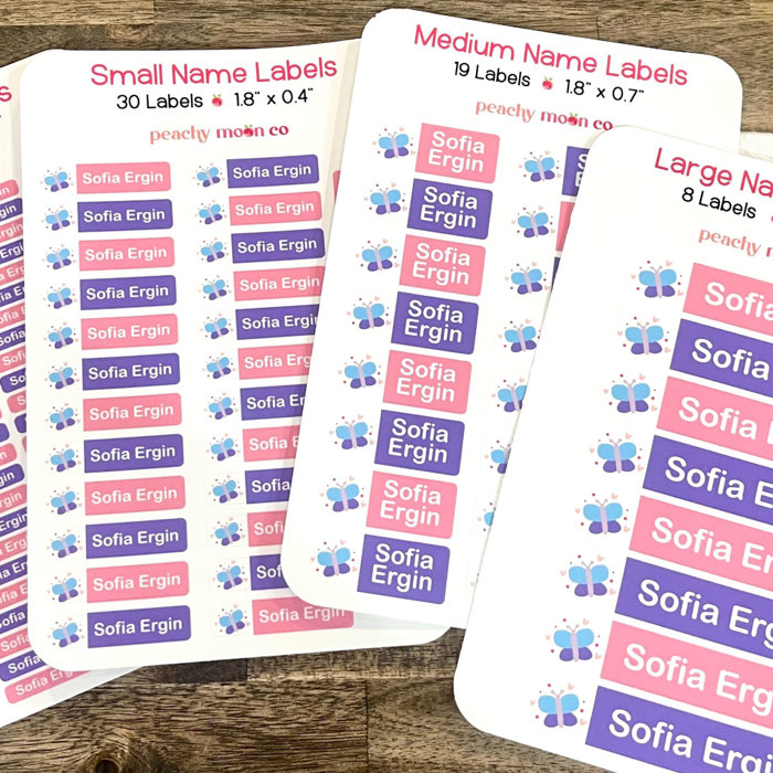Personalized Name Sticker Labels for Back to School and Daycare