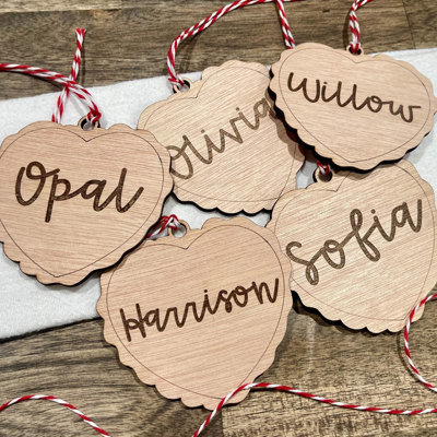 Personalized Name Heart Tag Valentine's Day Basket Tag