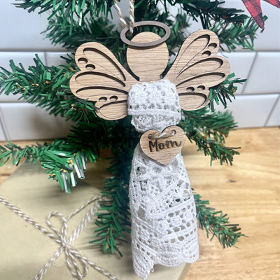 Personalized Remembrance Angel Christmas Ornament Set