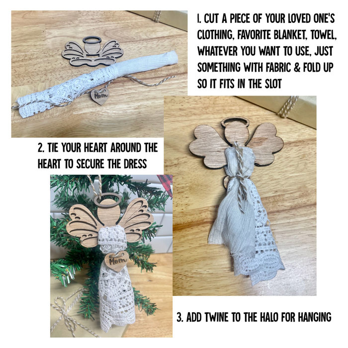 Personalized Remembrance Angel Christmas Ornament Set