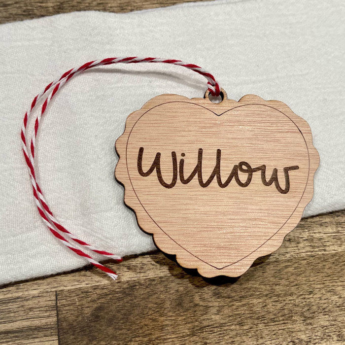 Personalized Name Heart Tag Valentine's Day Basket Tag
