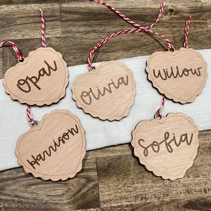 Personalized Name Heart Tag Valentine's Day Basket Tag