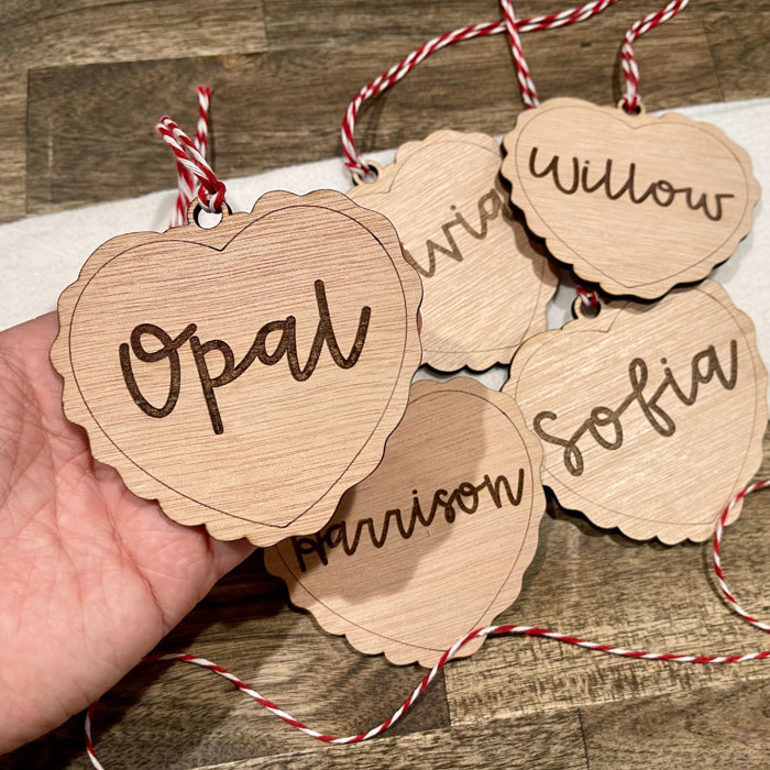 Personalized Name Heart Tag Valentine's Day Basket Tag