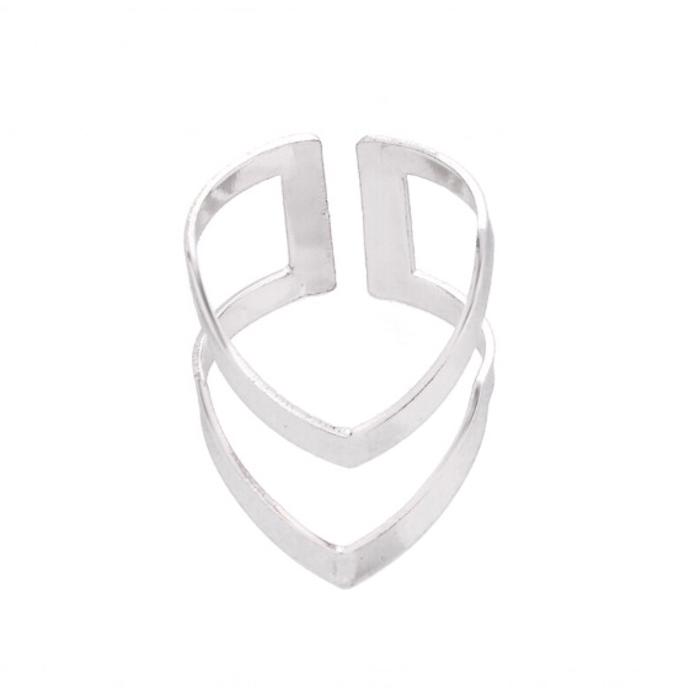 Double V Chevron Adjustable Ring - Gold, Silver and Rose Gold Plated