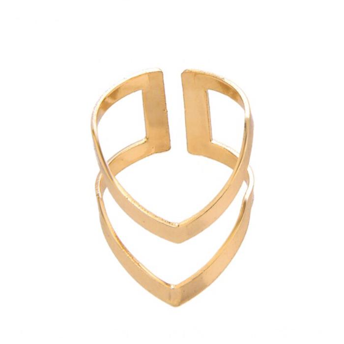 Double V Chevron Adjustable Ring - Gold, Silver and Rose Gold Plated