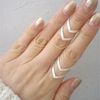 Double V Chevron Adjustable Ring - Gold, Silver and Rose Gold Plated