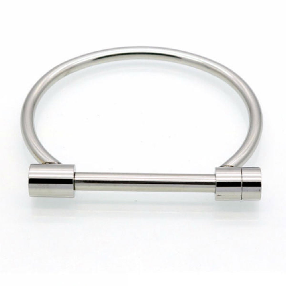 Bar w/ Screw Bangle Bracelet - Stainless Steel