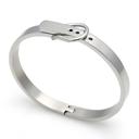  Belt Buckle Bangle Bracelet - Stainless Steel