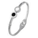  Cassia Black + White Bangle Bracelet - Stainless Steel