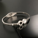  Cassia Black + White Bangle Bracelet - Stainless Steel