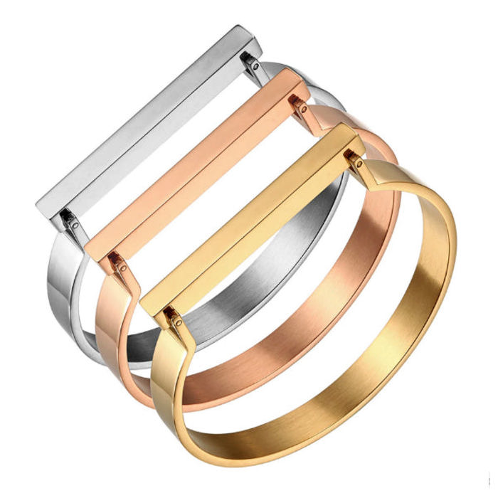 Lux Bar Bangle Bracelet - Stainless Steel