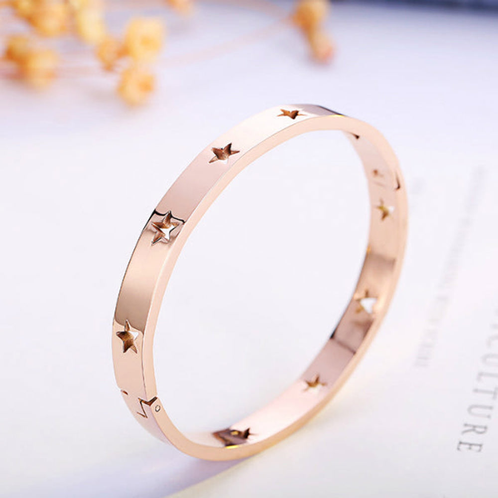 Star Bangle Bracelet - Stainless Steel