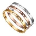  Sliding Stones Bangle Bracelet - Stainless Steel