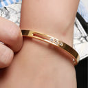  Sliding Stones Bangle Bracelet - Stainless Steel