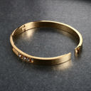  Sliding Stones Bangle Bracelet - Stainless Steel