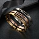  Sliding Stones Bangle Bracelet - Stainless Steel