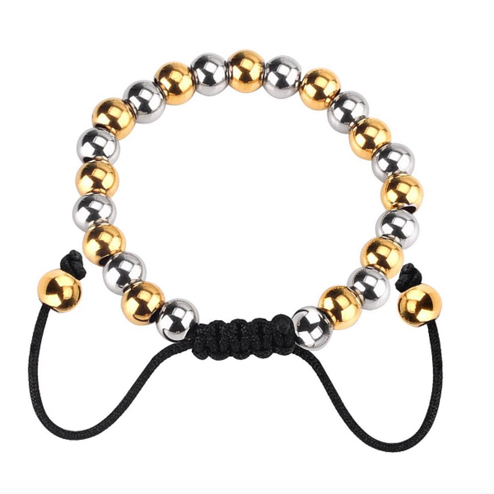 Silver + Gold Adjustable Bracelet - Stainless Steel