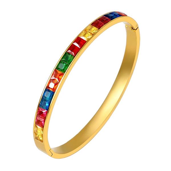 Rainbow Bangle Bracelet - Stainless Steel