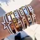  Double Star Bangle Bracelet - Stainless Steel