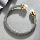  Pearl Cuff Bracelet - Stainless Steel