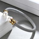  Pearl Cuff Bracelet - Stainless Steel