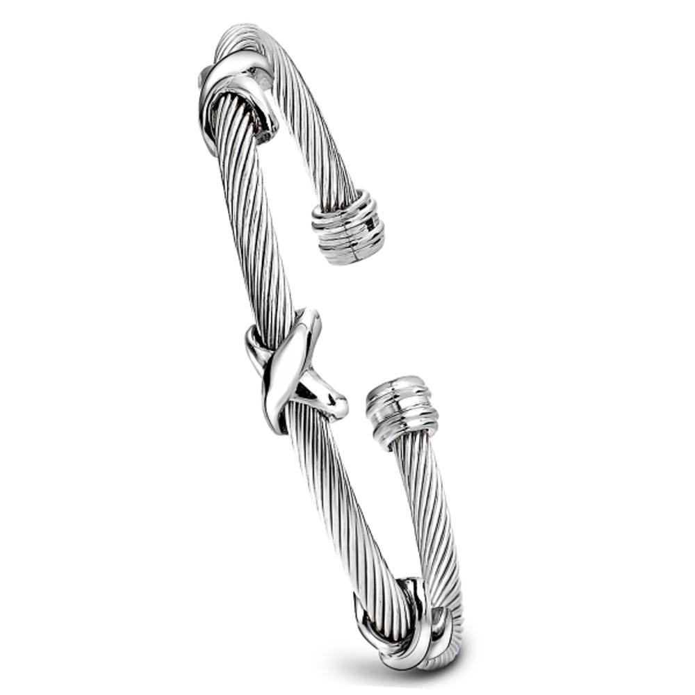 X Cable Cuff Bracelet - Stainless Steel