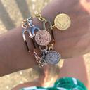  Coin Charm Bracelet - Stainless Steel