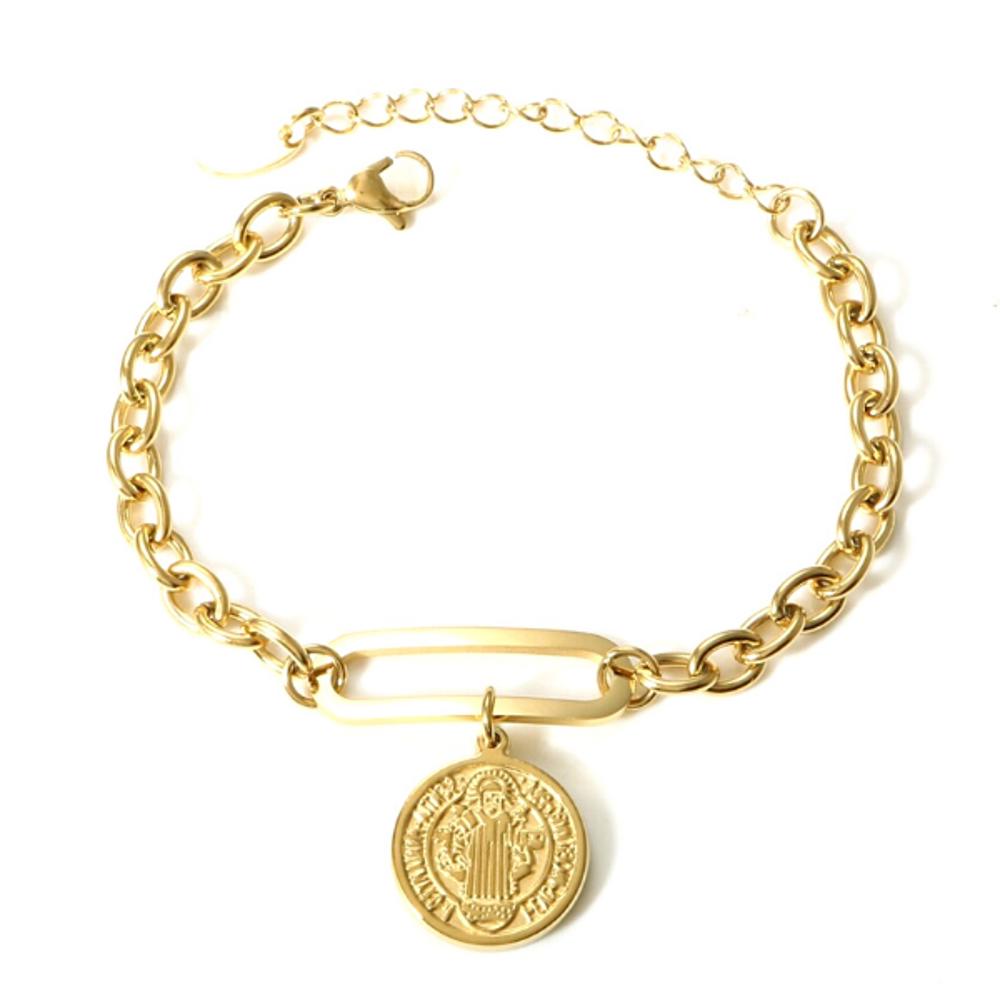 Coin Charm Bracelet - Stainless Steel