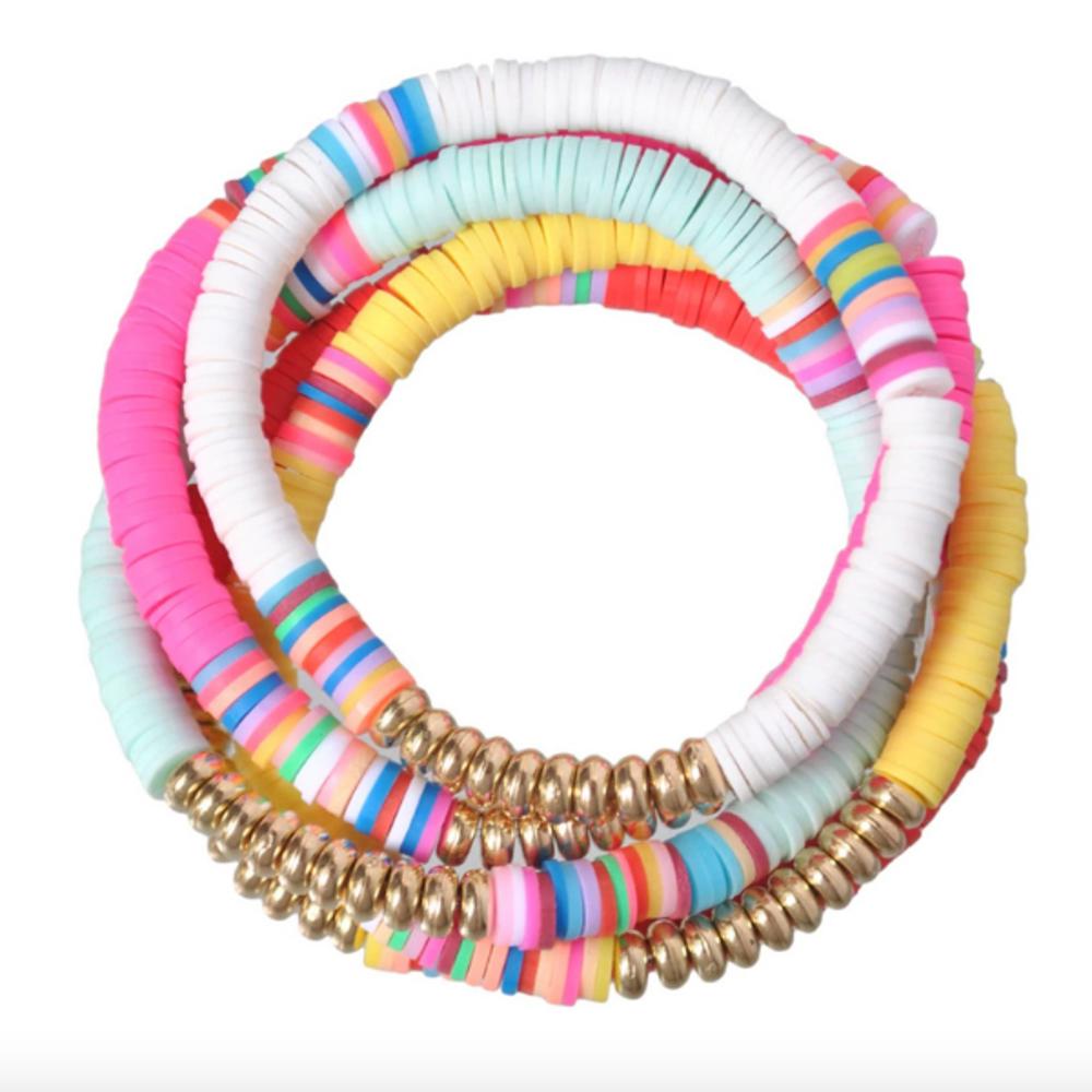 Colorful Heishi Polymer Disc Bracelets