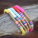  Colorful Heishi Polymer Disc Bracelets