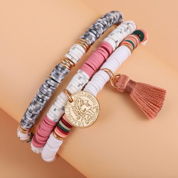 Boho Heishi Polymer Disc Bracelets