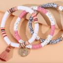  Boho Heishi Polymer Disc Bracelets