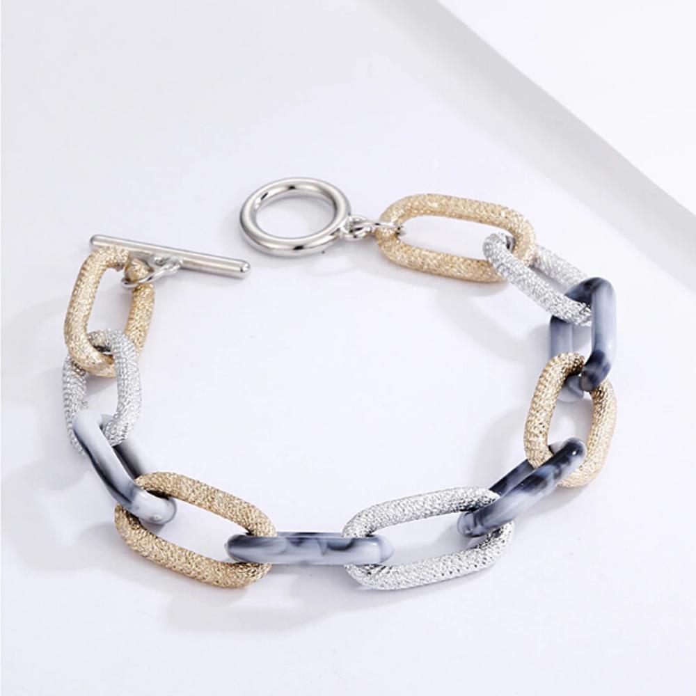 Acrylic + Textured Link Toggle Bracelets