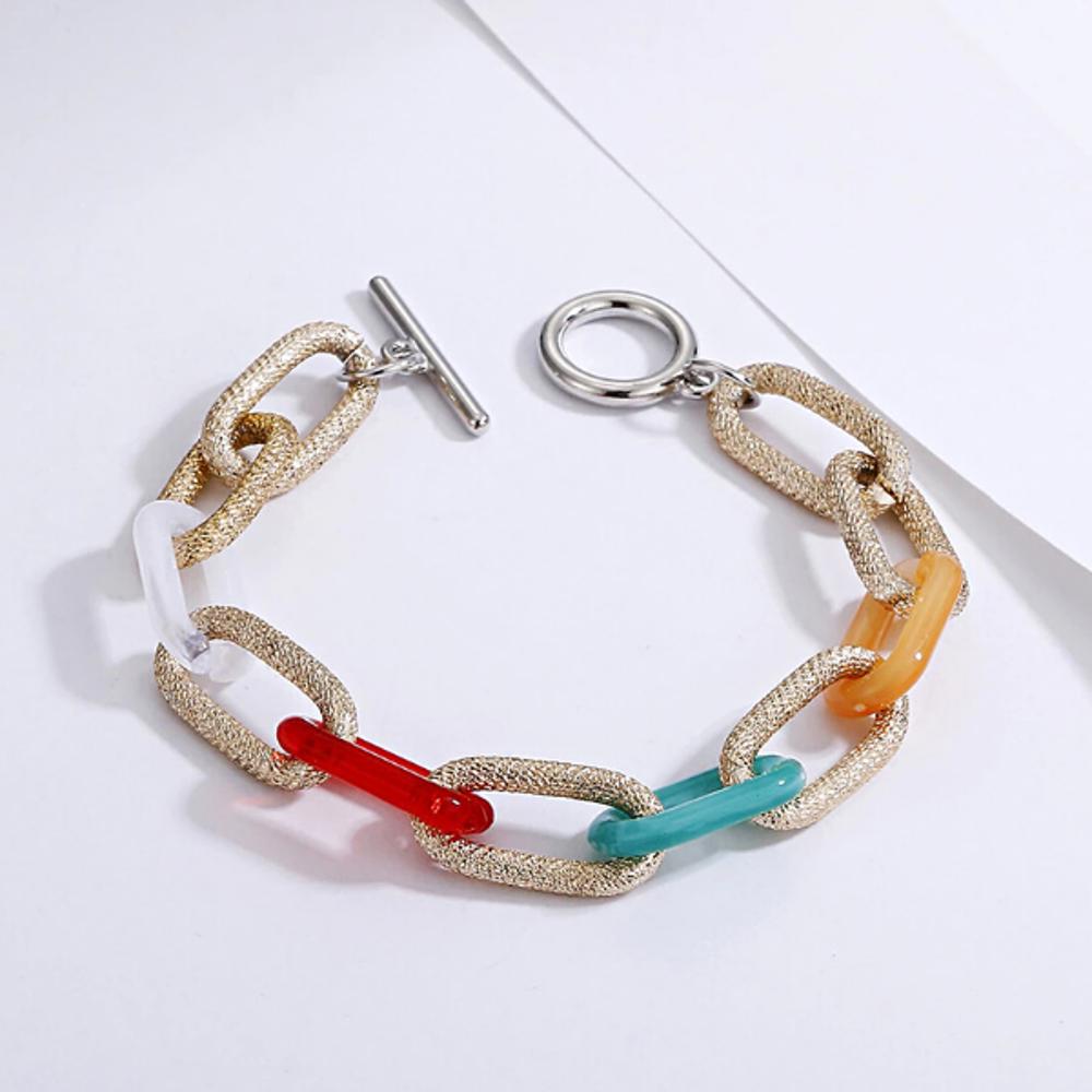 Acrylic + Textured Link Toggle Bracelets