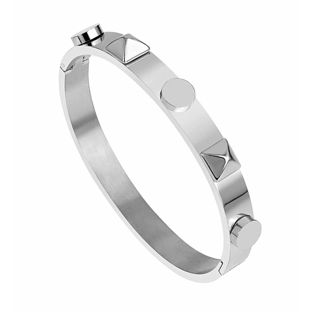 Studded Bangle Bracelet - Stainless Steel