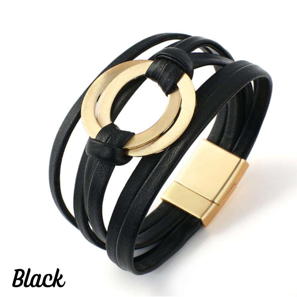 Magnetic Bracelet with Matte Gold Circle