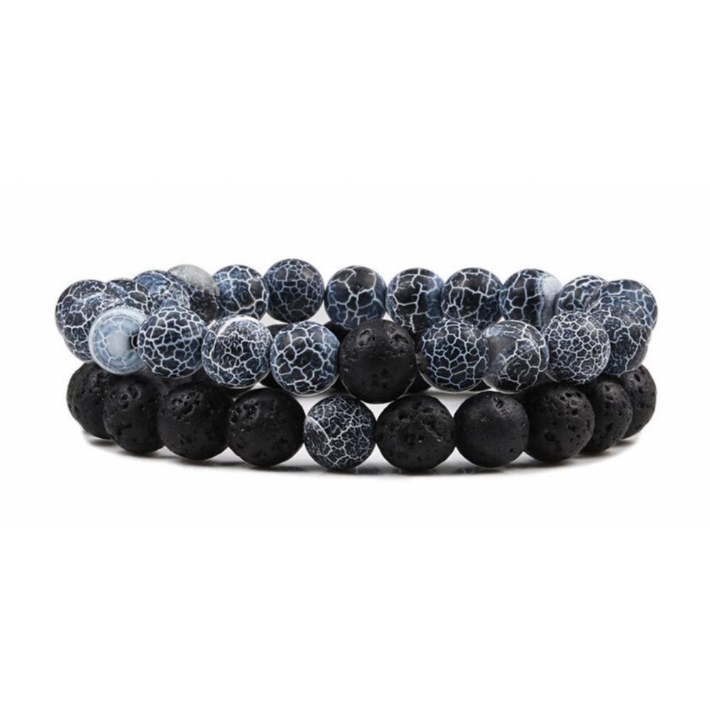 Natural and Lava Stones Bracelet Sets