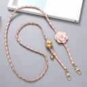 Pink Adjustable Bag Strap - Faux Leather and Gold Chain