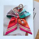 Green/Orange Bow Scarf Bag Charm/Keychain